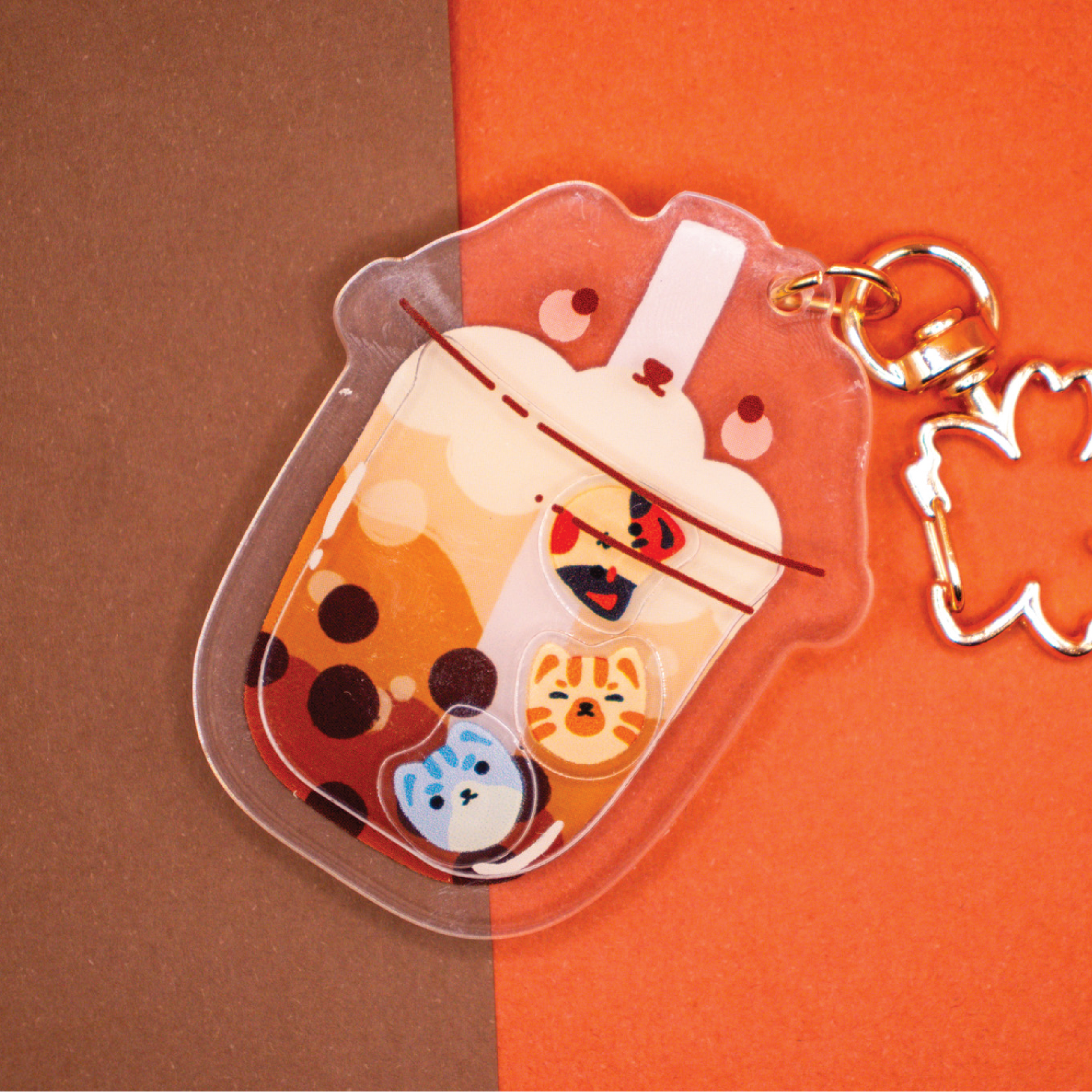 Kitty Boba Keychain